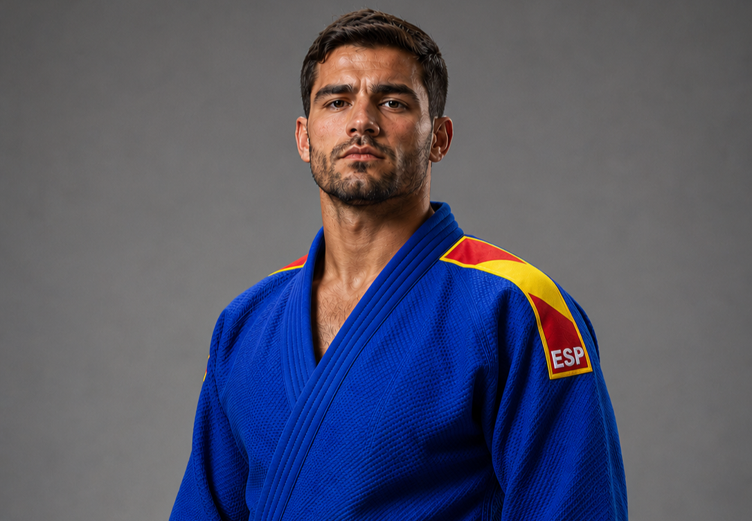 judoka masculino closeup